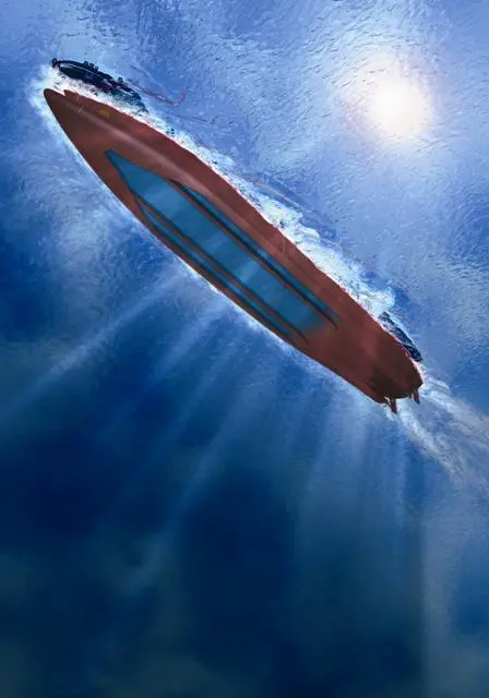 The hull construction allows the Stena E-MAXair to float on a cushion of air