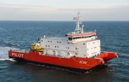 The new 60m 'Elbe' Swath pilot boat