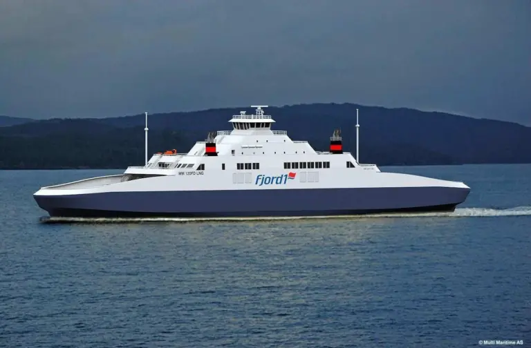 Artist impression of the world’s largest gas-powered ferry