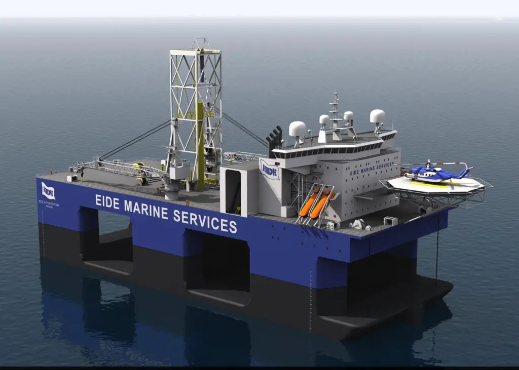 Rendering of one of the new well intervention vessels for Eide Marine, ordered from STX Finland