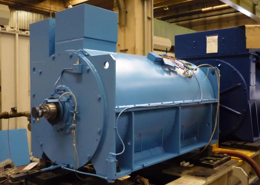 Water jacket motor during full load test at Marelli Motori