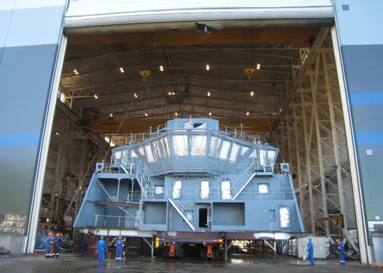 The big bridge section of a recent build coming out of Ulstein's building sheds