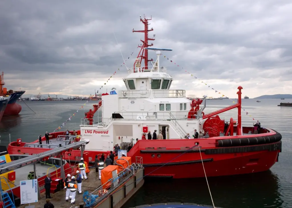 ‘Borgøy’ at its naming ceremony at the Sanmar yard in Turkey