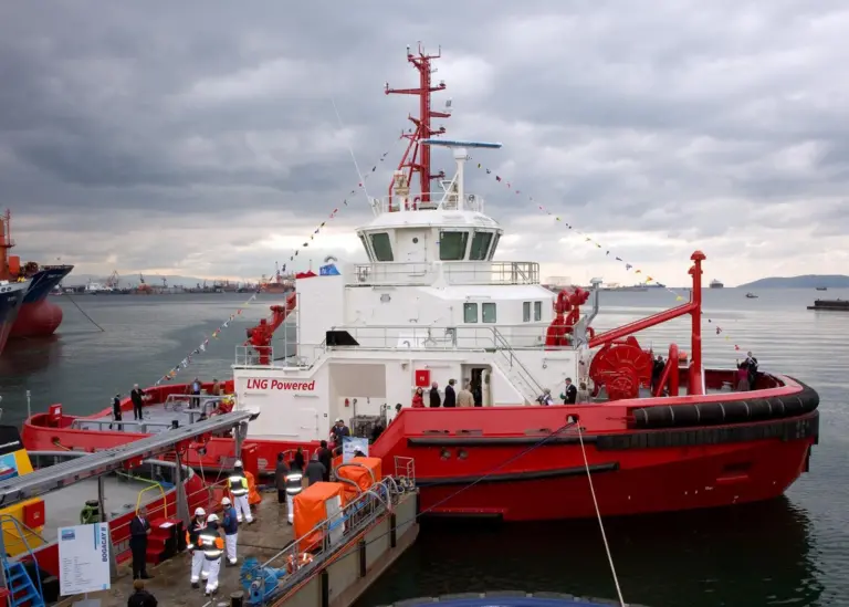 ‘Borgøy’ at its naming ceremony at the Sanmar yard in Turkey