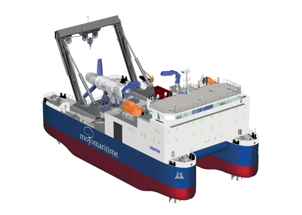The HF 4 combines a twin hull configuration and four VSPs to minimise vessel motions