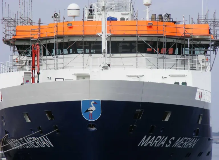 Maria S Merian heads research ship flurry as stay passes six months.