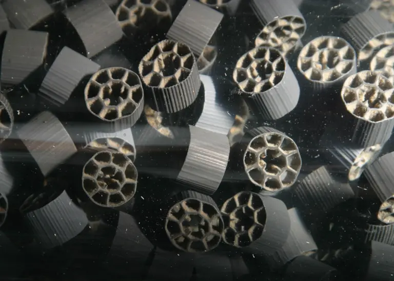 Mobile biofilm carriers in reactor. Photo: Evac