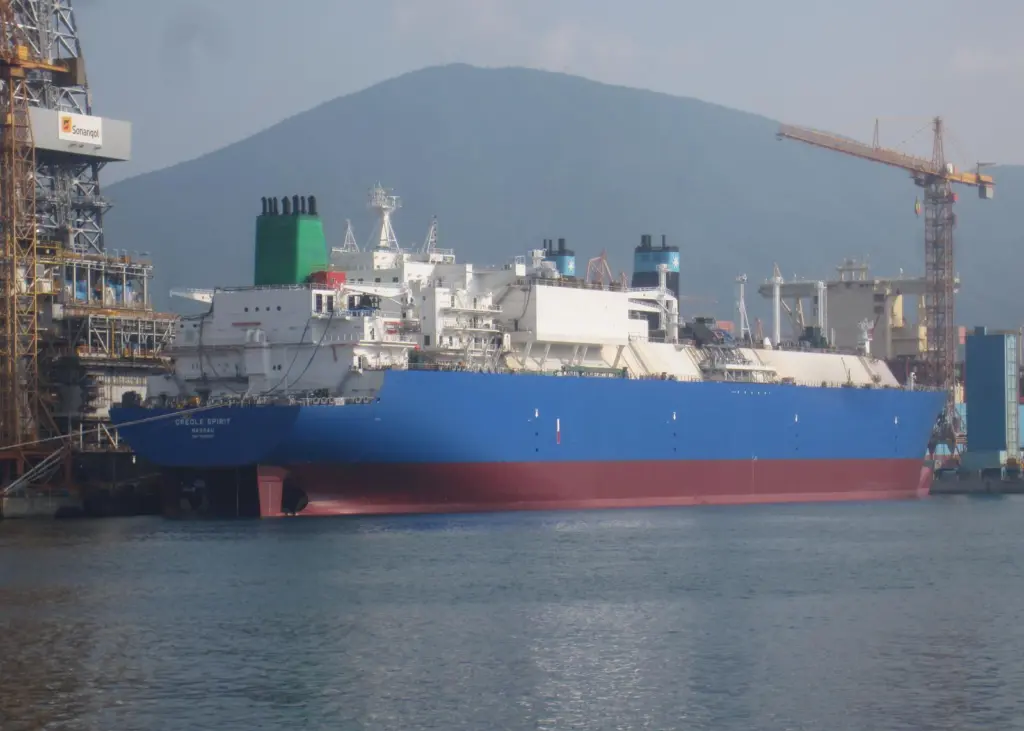 Creole Spirit, first of a new breed of exceptionally efficient LNG carriers, built by Daewoo