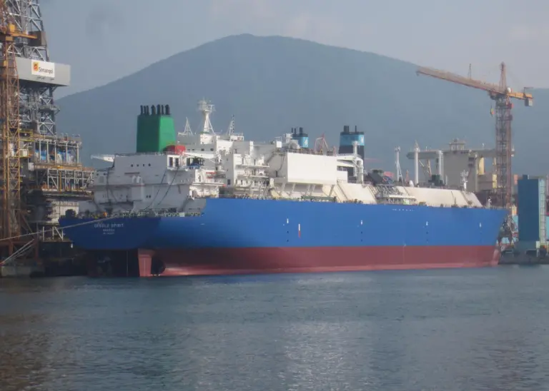 Creole Spirit, first of a new breed of exceptionally efficient LNG carriers, built by Daewoo