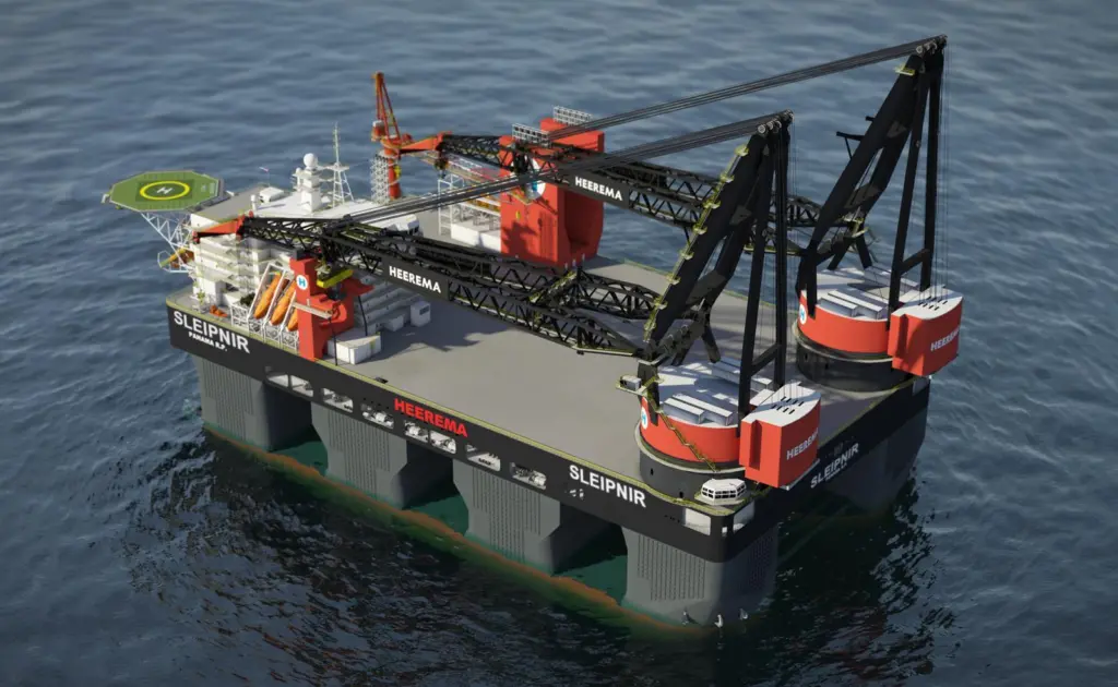 ‘Sleipnir’ from Heerema is truly gigantic, with a reinforced deck area of 220 meters in length and 102 meters in width