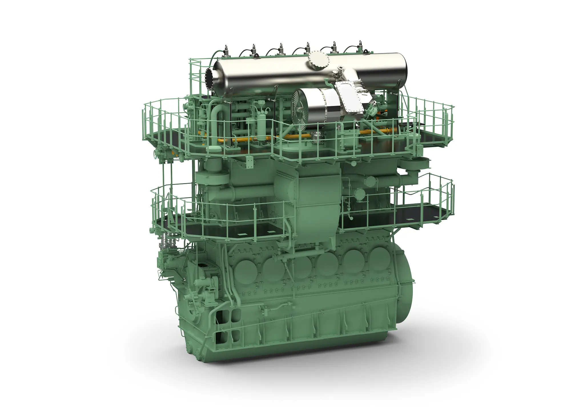 Winterthur Gas & Diesel 12-cylinder, 920mm bore dual-fuel engines rated at 63.84GW will power the newbuilds Winterthur Gas & Diesel 12-cylinder, 920mm bore dual-fuel engines rated at 63.84GW will power the newbuilds