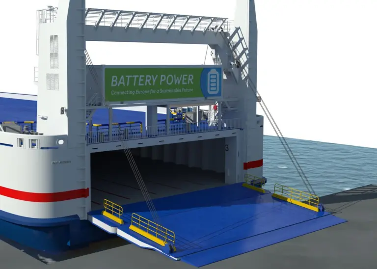 Batteries are being installed on Stena's combined passenger and freight ferry 'Stena Jutlandica'