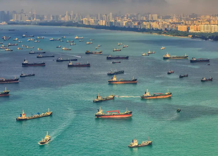 Some cargo vessels spend more tham half their time and a large proportion of their fuel stationary, according to DNV GL's study (credit: Radio Canada International)