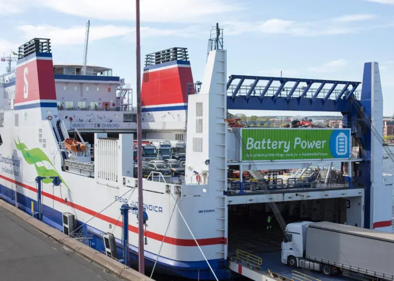 In the first phase of the project, 'Stena Jutlandica' deploys battteries to minimise the use of its auxiliary engines (credit: Stena Line)