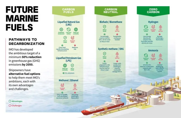 Future Marine Fuels: While all of the potential alternative fuels have their particular advantages and disadvantages, LNG is available and remains the current frontrunner.