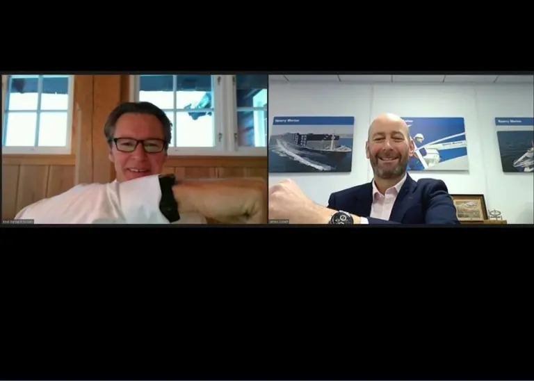 Knut Ørbeck-Nilssen, CEO, DNV GL – Maritime and James Collett, MD, Sperry Marine Photo: Sperry Marine