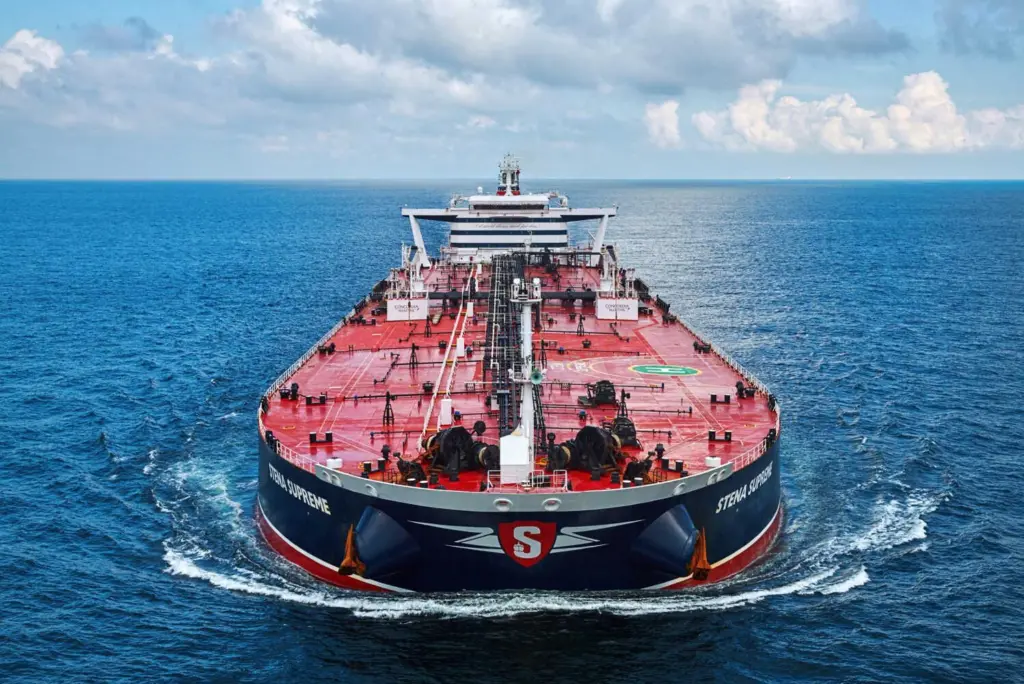 The study found that carbon capture and storage is technically feasible on a large tanker, such as Stena Supreme (pictured).
