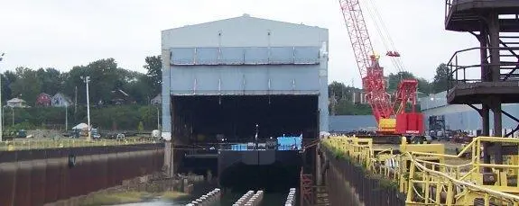 The drydock at Donjon Shipbuilding & Repair