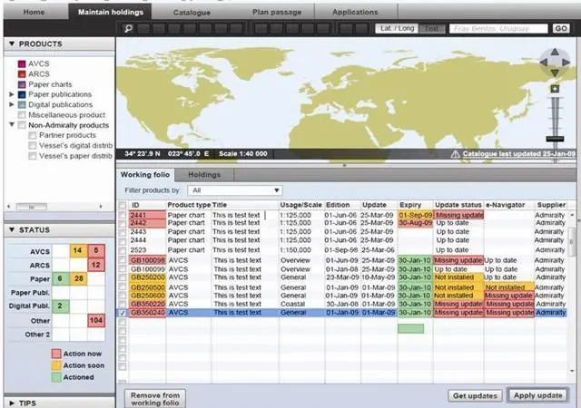 The UKHO e-Navigator interface