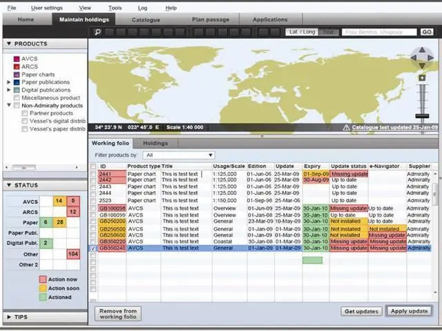 The UKHO e-Navigator interface