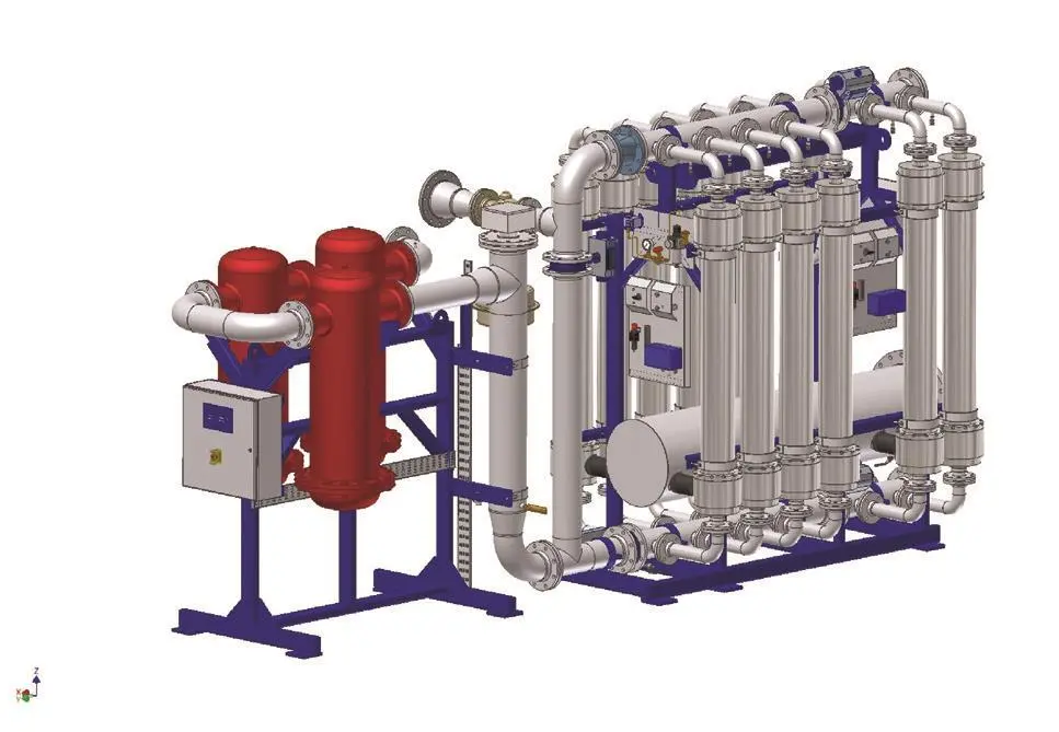 Rendering of the Hamworthy Moss nitrogen generator, as specified for 10 tanker newbuildings