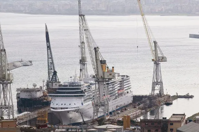 Costa Mediterranea in drydock at Palermo