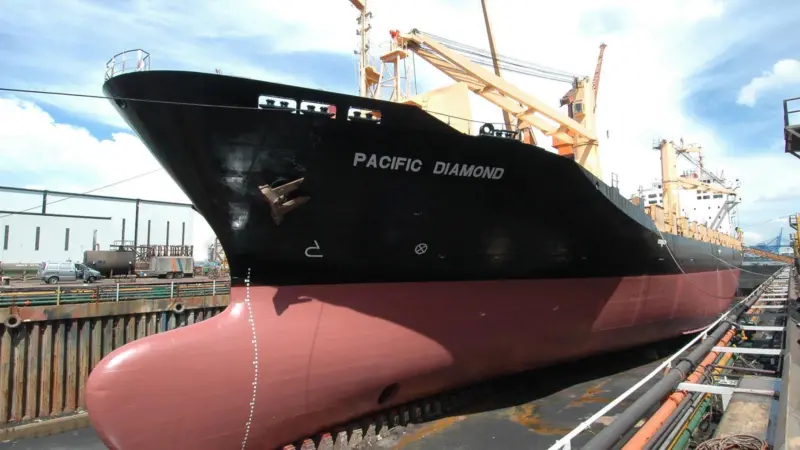 Pacific Diamond looking polished after her repairs