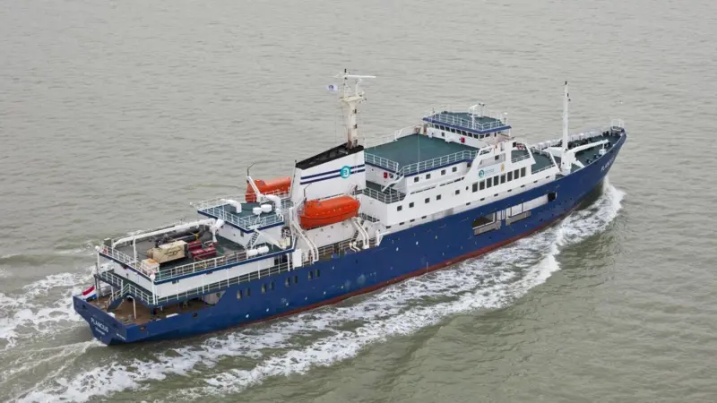 The newly converted polar expedition vessel, Plancius