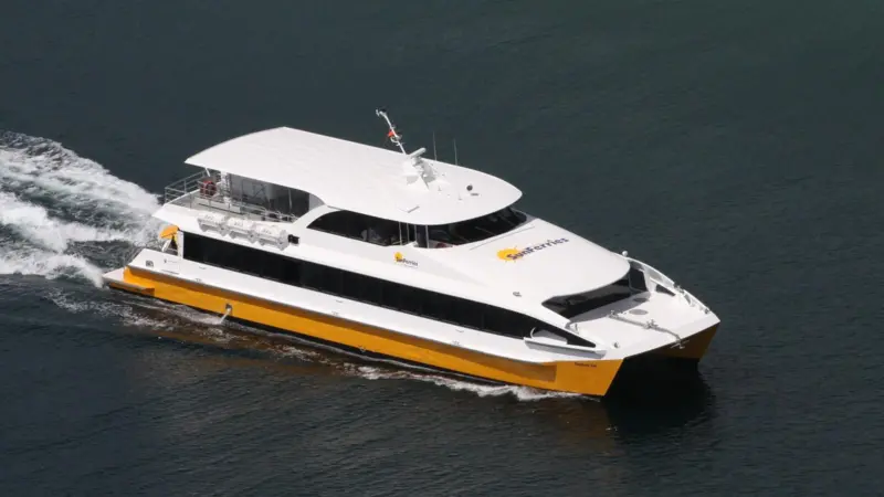 The Fantome Cat running her sea trials