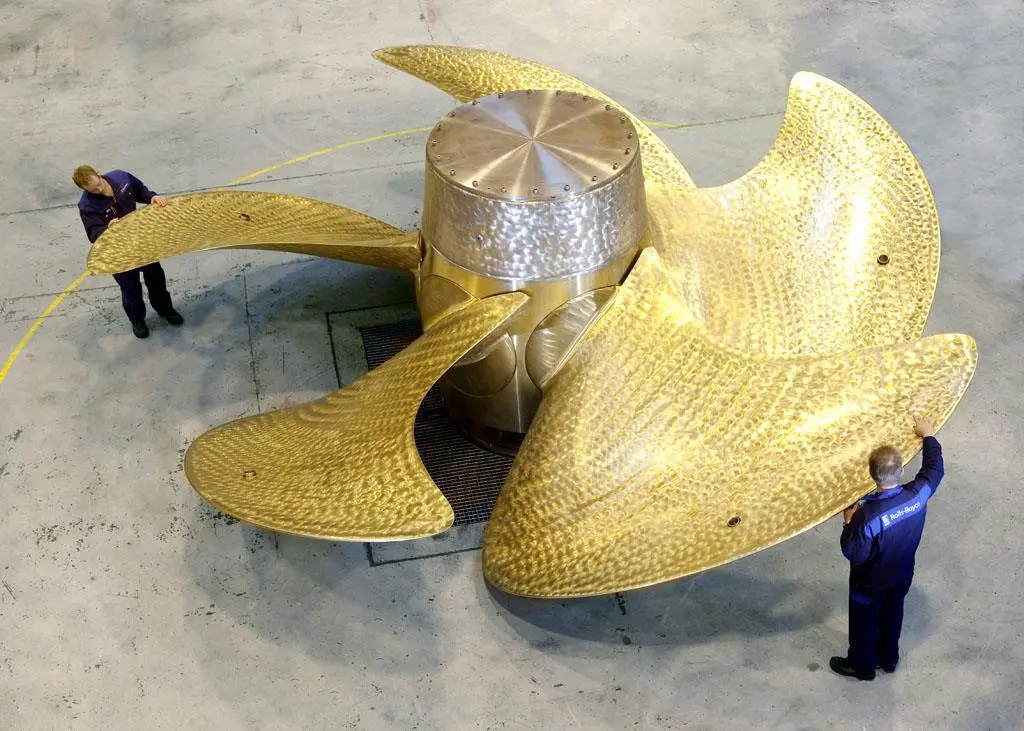 First propeller for the QE class carriers (photo supplied by Rolls-Royce)