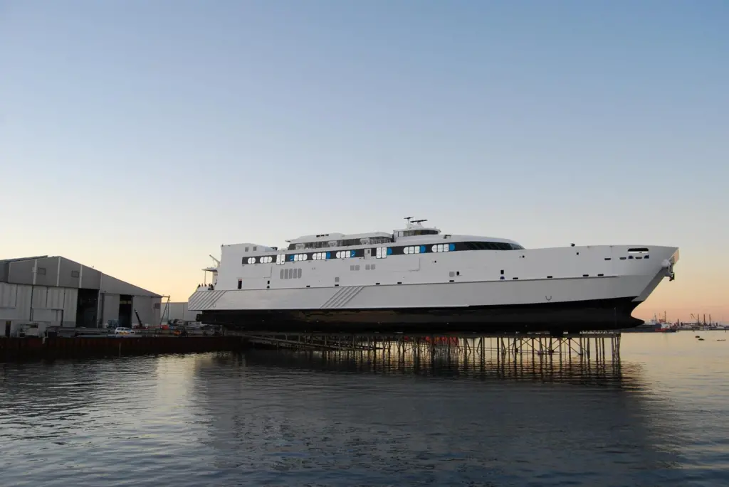 The launch of the Jean de la Valette at Austal