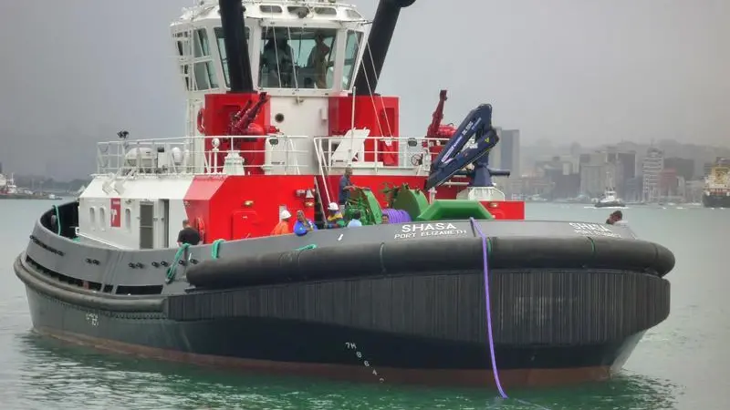 A Voith Schneider harbour tug recently completed by Southern African Shipyard