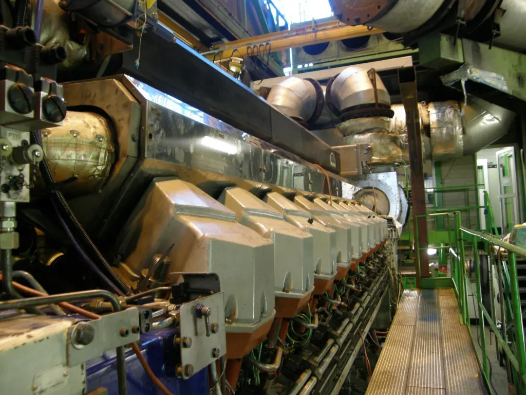 The 20V28/33D prototype engine on the test bed in St. Nazaire