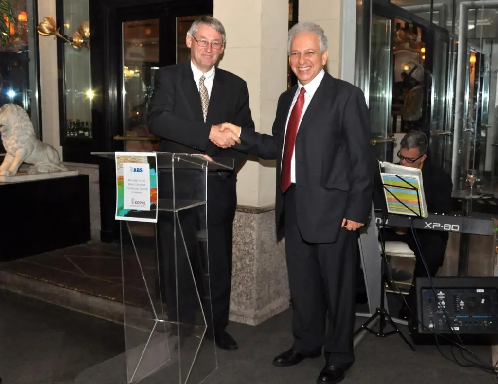 Signing the letter of intent establishing the ABS Brazil Offshore Technology Center in Rio de Janeiro is ABS senior vice president of technology Peter Tang-Jensen (left) and Professor Segen F. Estefen, director of technology and innovation, the ...