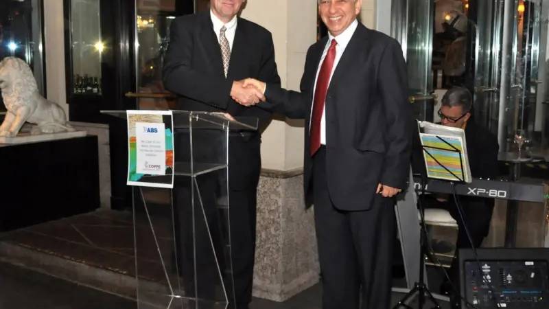 Signing the letter of intent establishing the ABS Brazil Offshore Technology Center in Rio de Janeiro is ABS senior vice president of technology Peter Tang-Jensen (left) and Professor Segen F. Estefen, director of technology and innovation, the ...