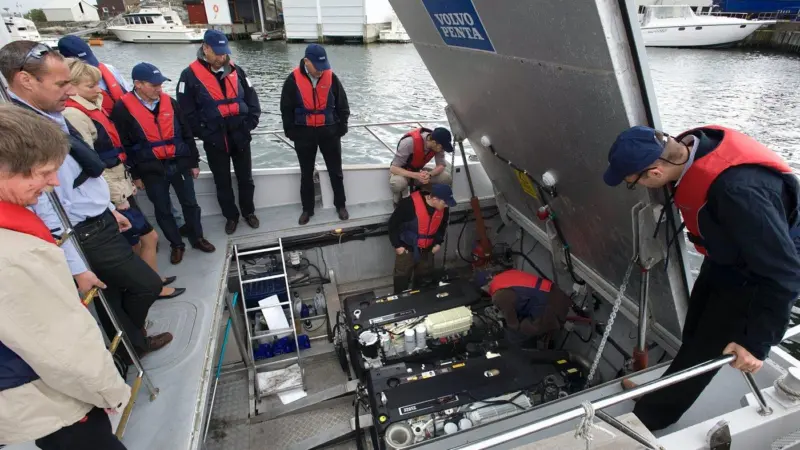 Seminar participants view an IPS-equipped engine room