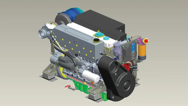 Computer rendering of the Perkins M300C engine
