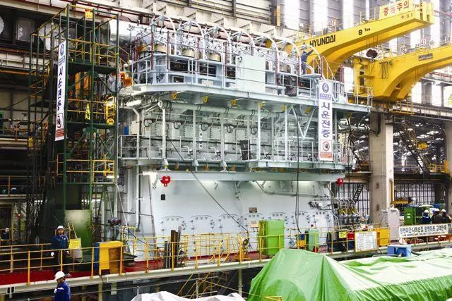 A Hyundai-built Wartsila RT-flex82T engine