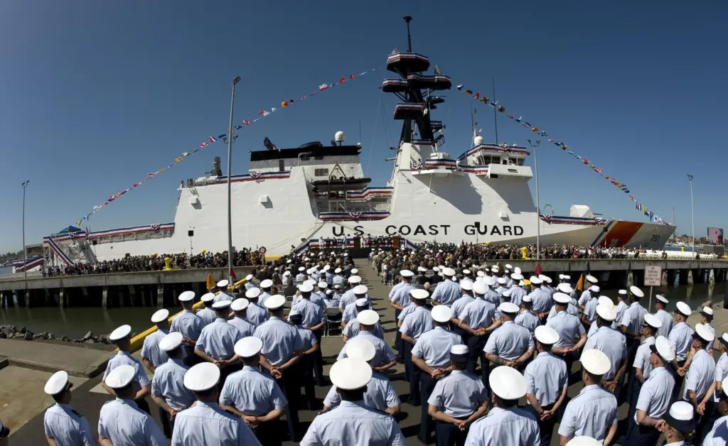 The commissioning ceremony of the USCG cutter Waesche
