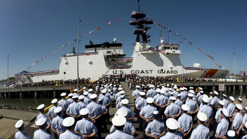 The commissioning ceremony of the USCG cutter Waesche