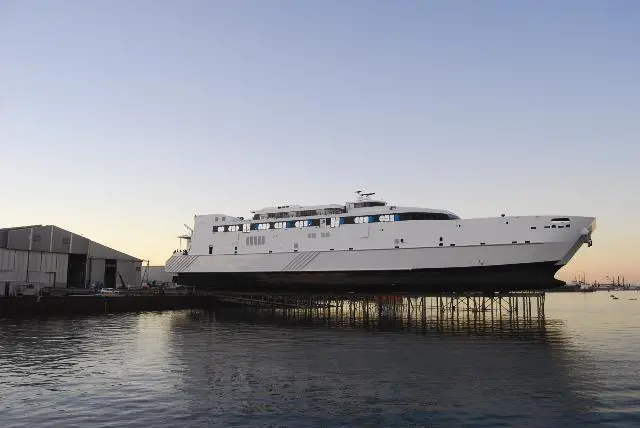 The launch of the Jean de la Valette at Austal
