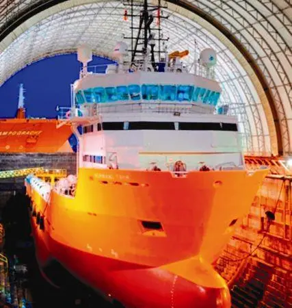 Normand Trym undergoing conversion at Gibdock