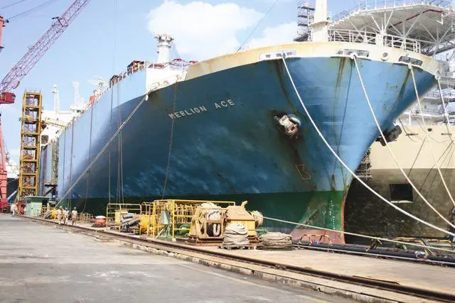 Keppel Shipyard is converting the vehicle carrier Merlion Ace into a livestock carrier