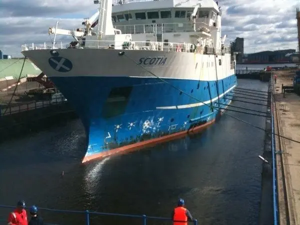 Research vessel Scotia in the Imperial Dock, Leith