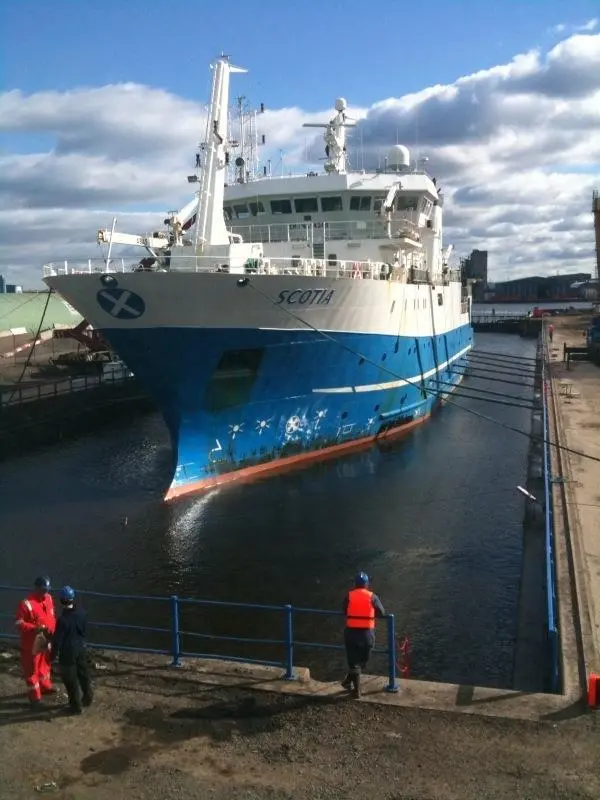 Research vessel Scotia in the Imperial Dock, Leith