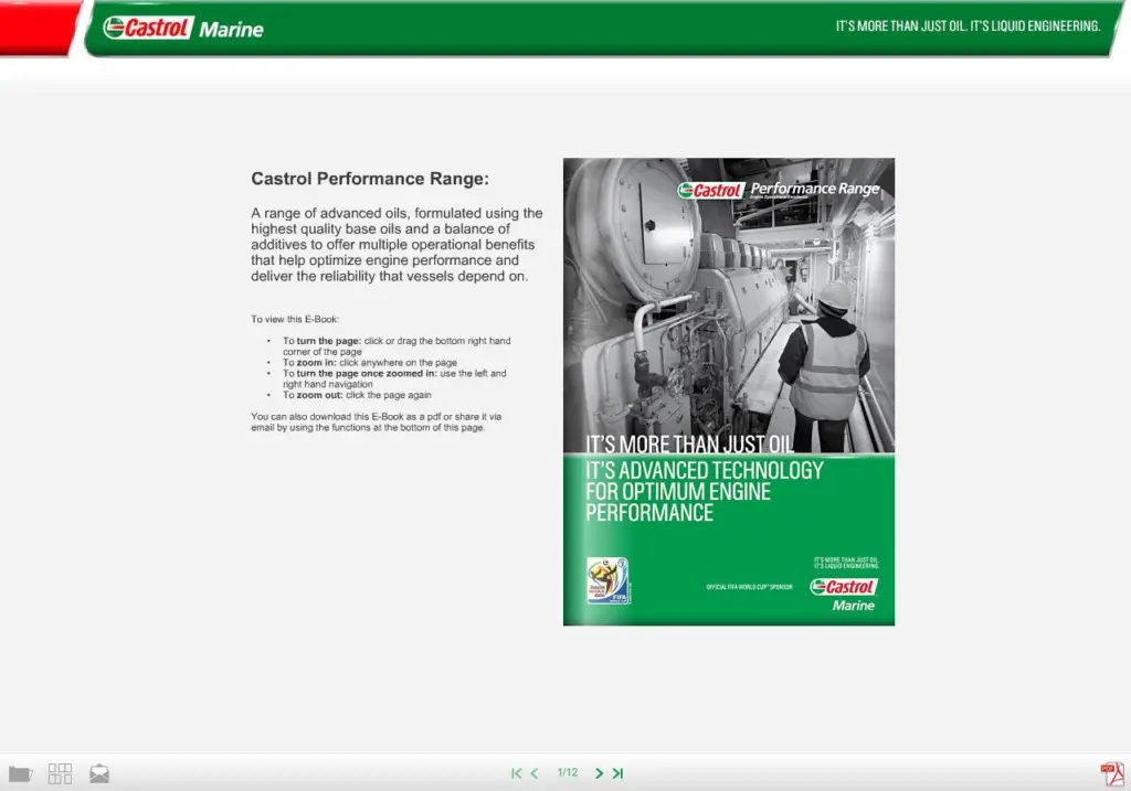 Castrol's e-book, intended as an interactive guide to lubricants