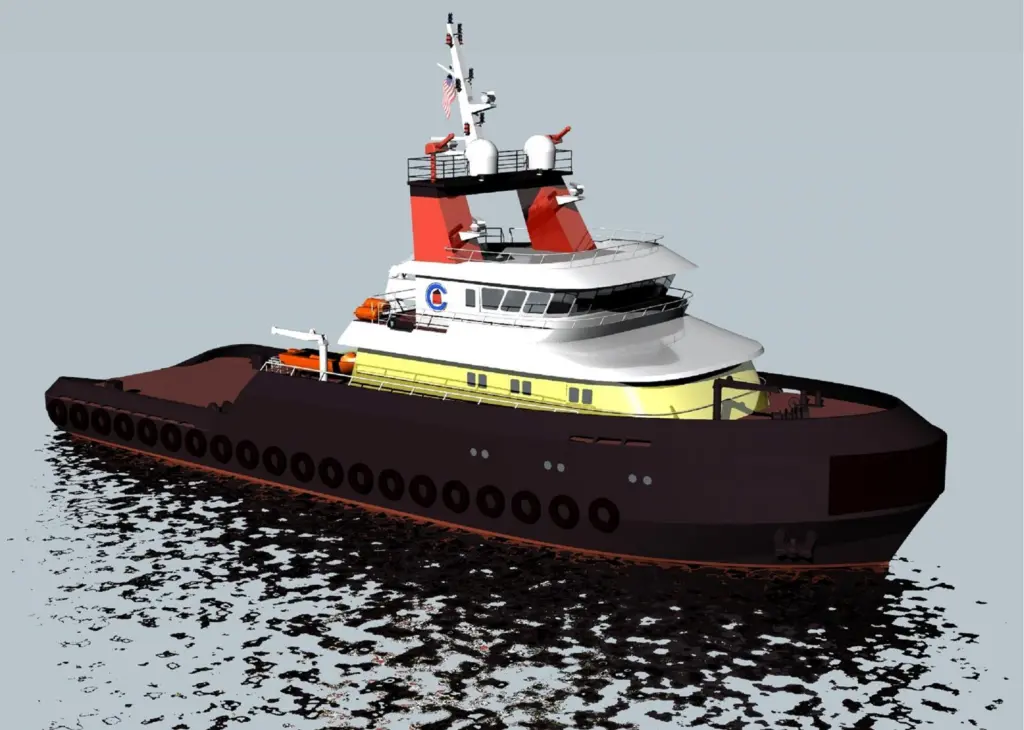 Artist rendering of Crowley’s Ocean class tug
