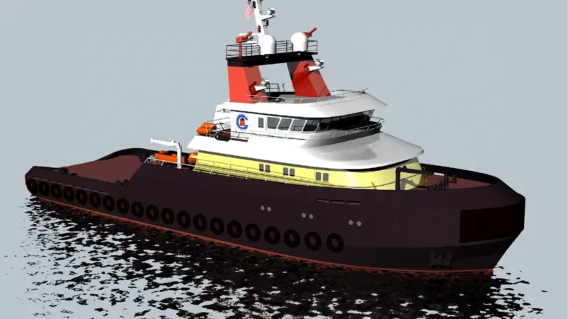 Artist rendering of Crowley’s Ocean class tug