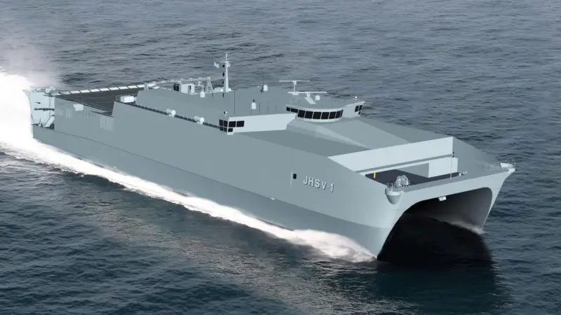 Computer generated image of the 103m catamaran JHSV 1