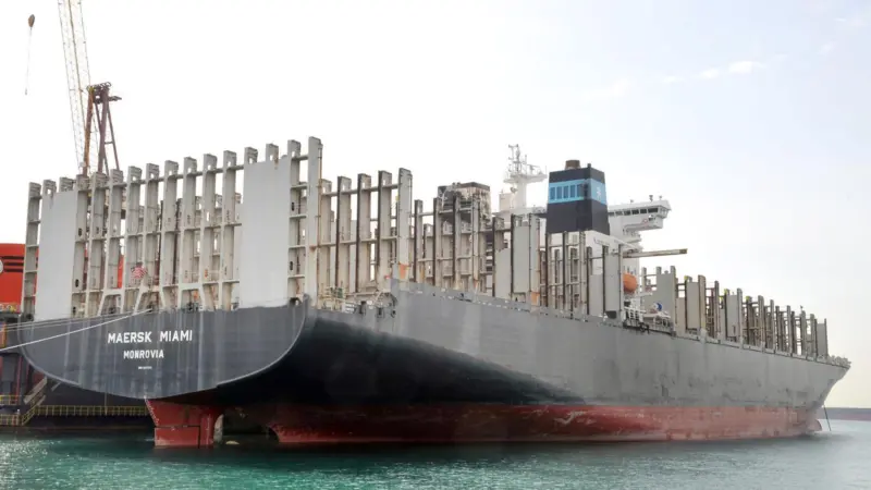 The 4,112 TEU containership Maersk Miami arrived at ASRY for major fire damage repairs